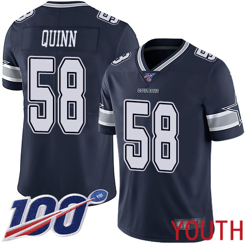 Youth Dallas Cowboys Limited Navy Blue Robert Quinn Home 58 100th Season Vapor Untouchable NFL Jersey